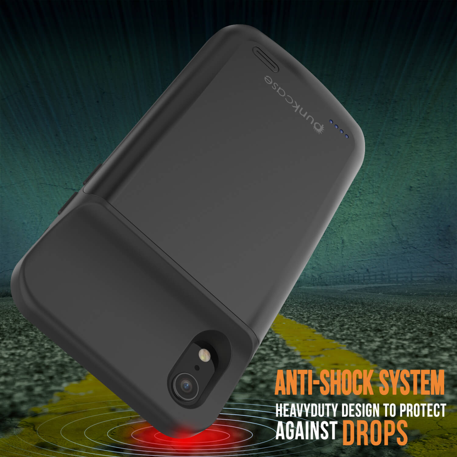 iphone XR Battery Case, PunkJuice 5000mAH Fast Charging Power Bank W/ Screen Protector | [Black]