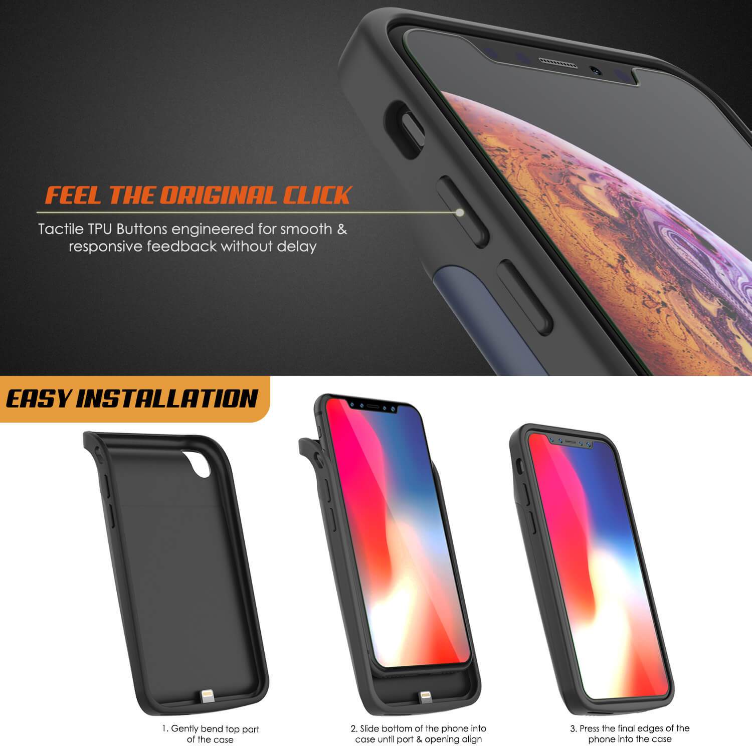 iPhone 11 Pro Max Battery Case, PunkJuice 5000mAH Fast Charging Power Bank W/ Screen Protector | [Blue]
