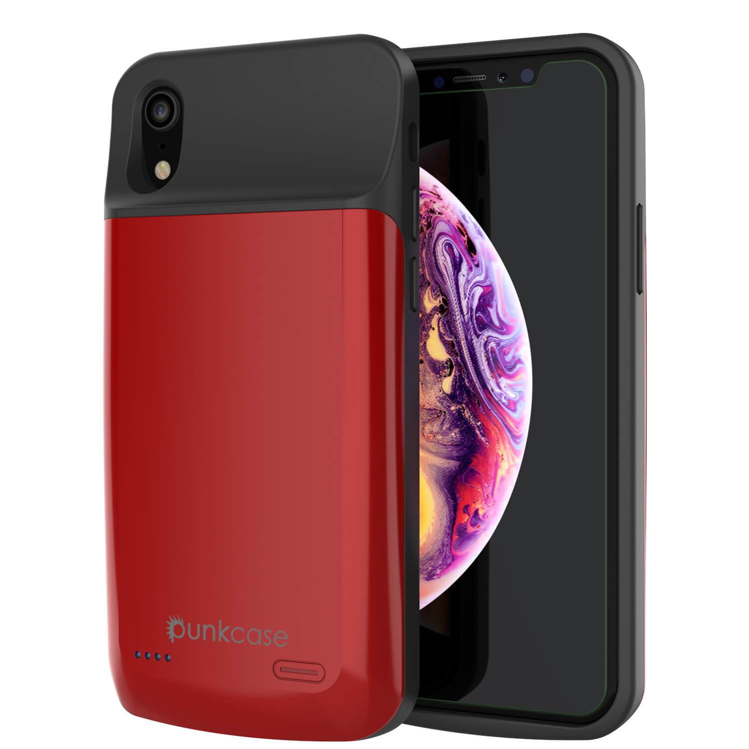 iPhone 11 Pro Max Battery Case, PunkJuice 5000mAH Fast Charging Power Bank W/ Screen Protector | [Red]