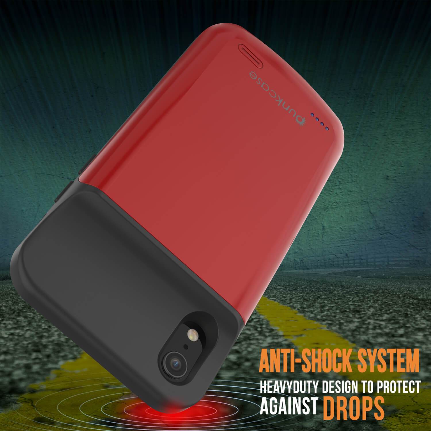iPhone 11 Pro Max Battery Case, PunkJuice 5000mAH Fast Charging Power Bank W/ Screen Protector | [Red]