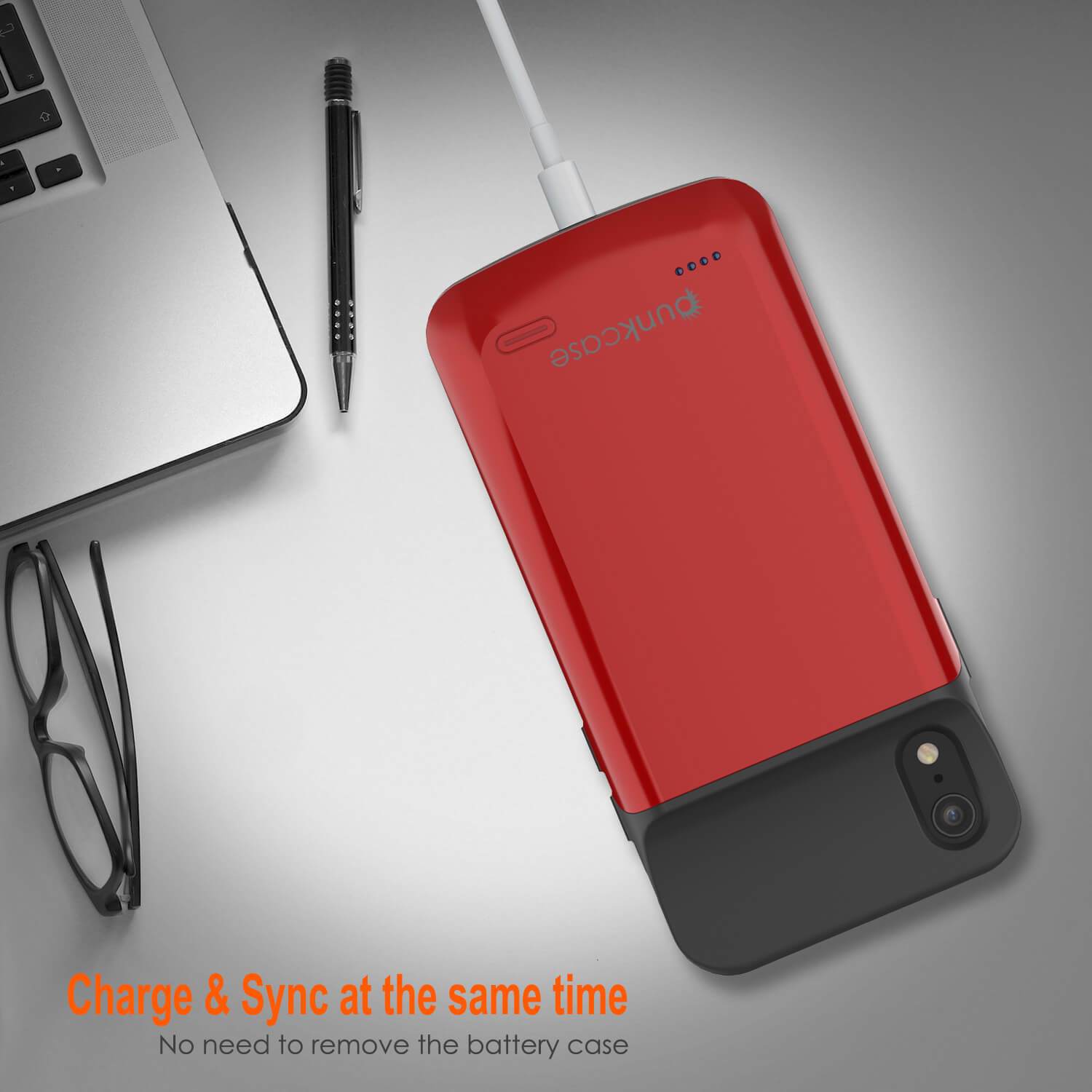 iPhone 11 Pro Max Battery Case, PunkJuice 5000mAH Fast Charging Power Bank W/ Screen Protector | [Red]