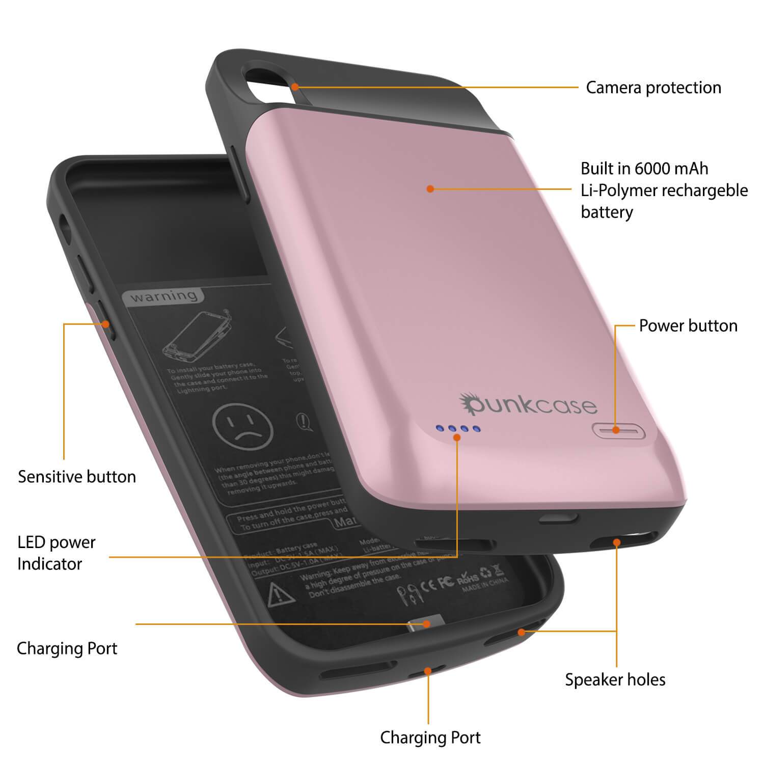 iPhone 11 Pro Battery Case, PunkJuice 5000mAH Fast Charging Power Bank W/ Screen Protector | [Rose-Gold]