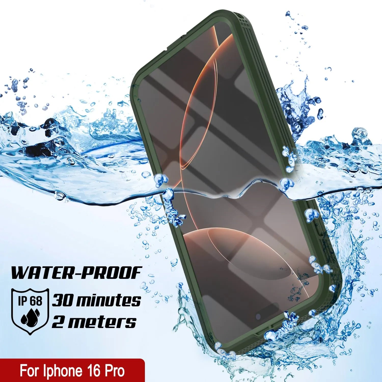 iPhone 16 Pro Waterproof Case [Alpine 2.0 Series] [Slim Fit] [IP68 Certified] [Shockproof] [Light Green]