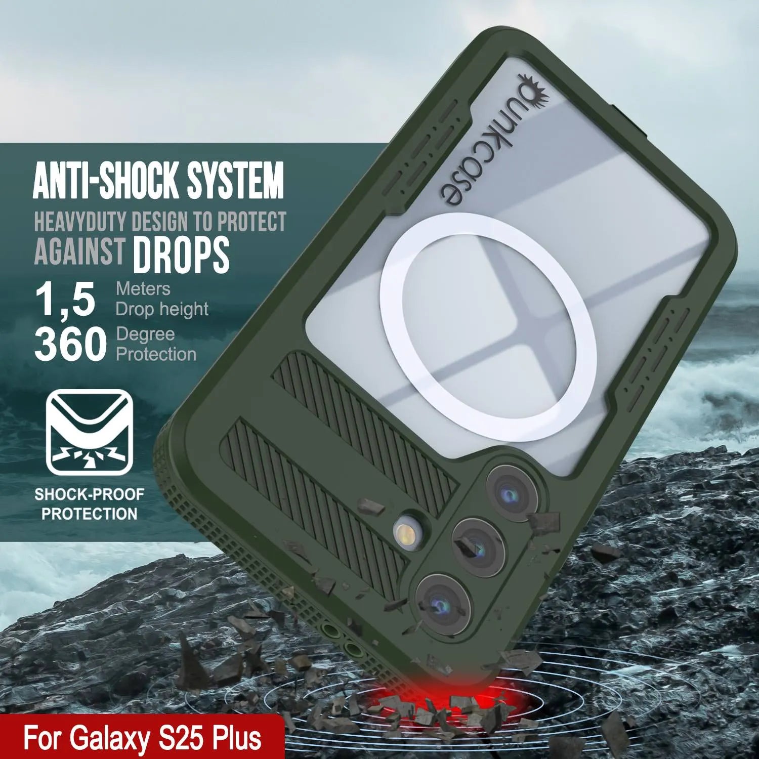 Galaxy S25+ Plus Waterproof Case [Alpine 2.0 Series] [Slim Fit] [IP68 Certified] [Shockproof] [Light Green]