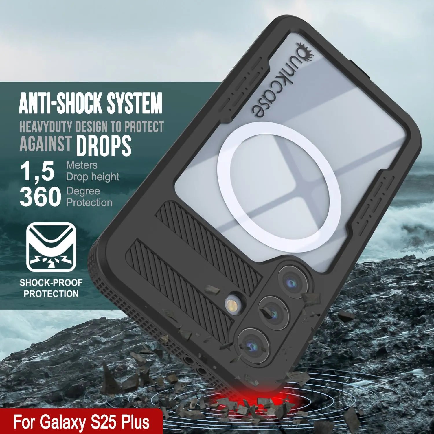 Galaxy S25+ Plus Waterproof Case [Alpine 2.0 Series] [Slim Fit] [IP68 Certified] [Shockproof] [Black]