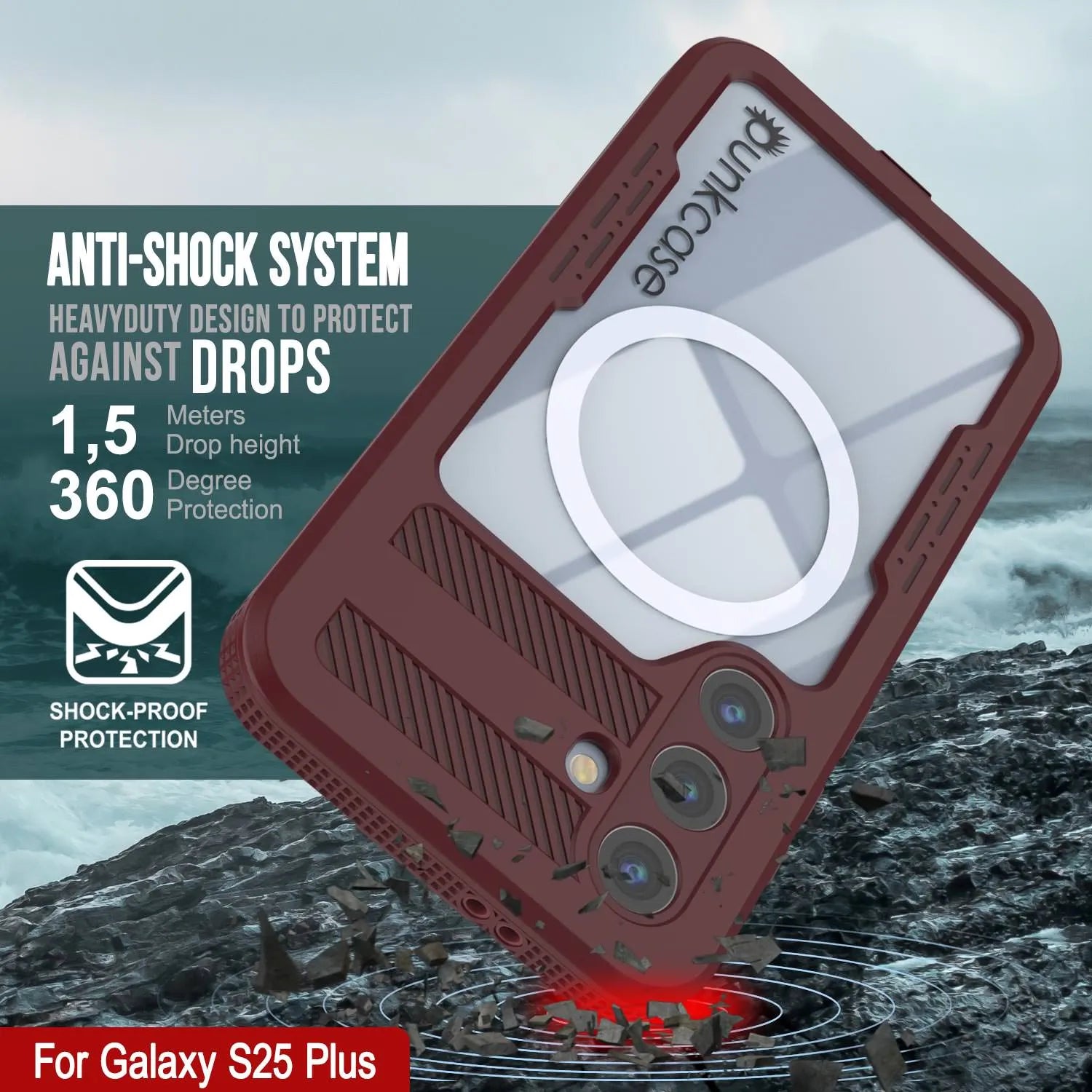 Galaxy S25+ Plus Waterproof Case [Alpine 2.0 Series] [Slim Fit] [IP68 Certified] [Shockproof] [Rose]