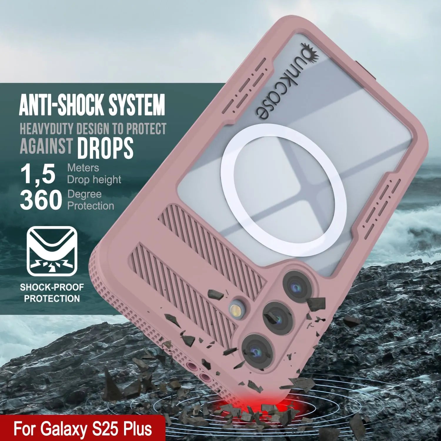 Galaxy S25+ Plus Waterproof Case [Alpine 2.0 Series] [Slim Fit] [IP68 Certified] [Shockproof] [Pink]