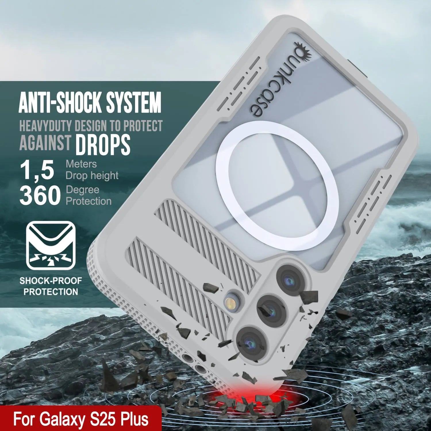 Galaxy S25+ Plus Waterproof Case [Alpine 2.0 Series] [Slim Fit] [IP68 Certified] [Shockproof] [White]