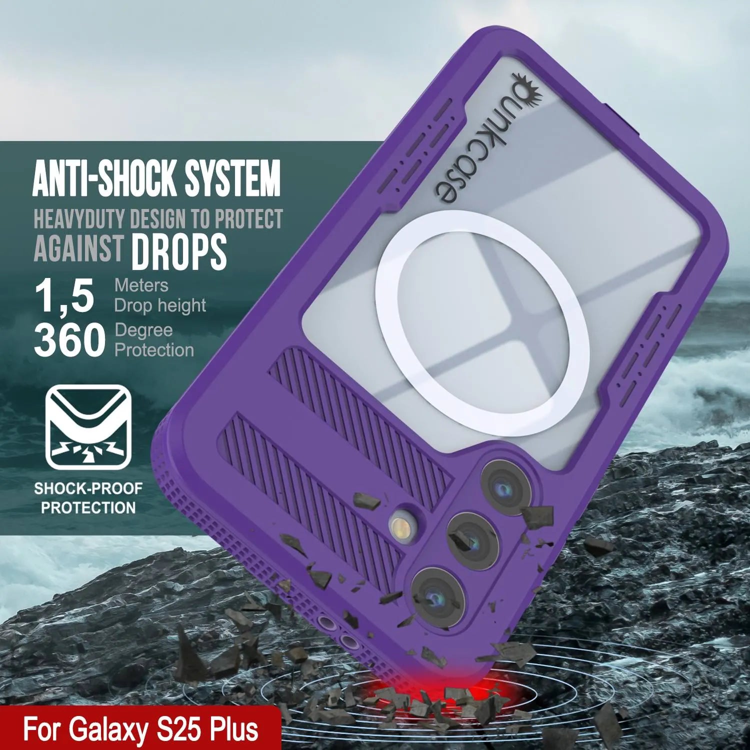 Galaxy S25+ Plus Waterproof Case [Alpine 2.0 Series] [Slim Fit] [IP68 Certified] [Shockproof] [Purple]