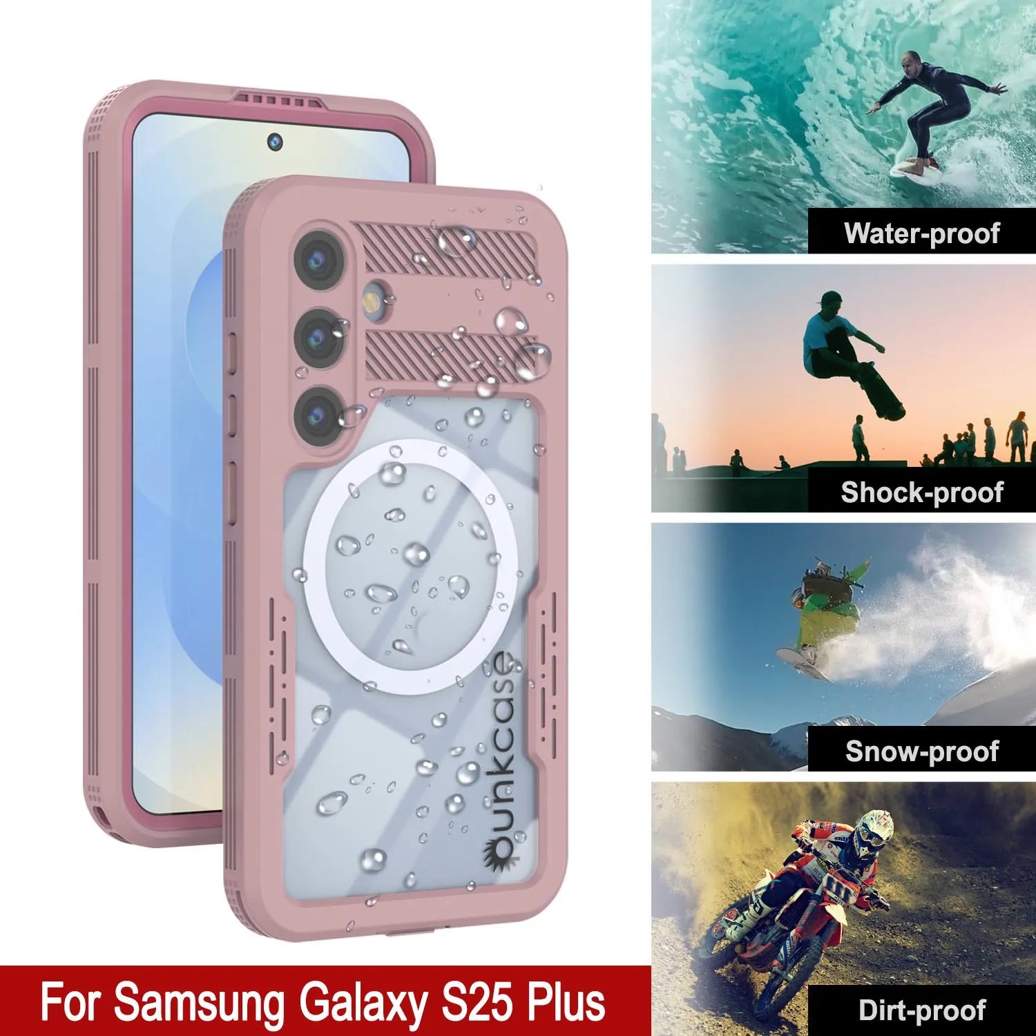 Galaxy S25+ Plus Waterproof Case [Alpine 2.0 Series] [Slim Fit] [IP68 Certified] [Shockproof] [Pink]