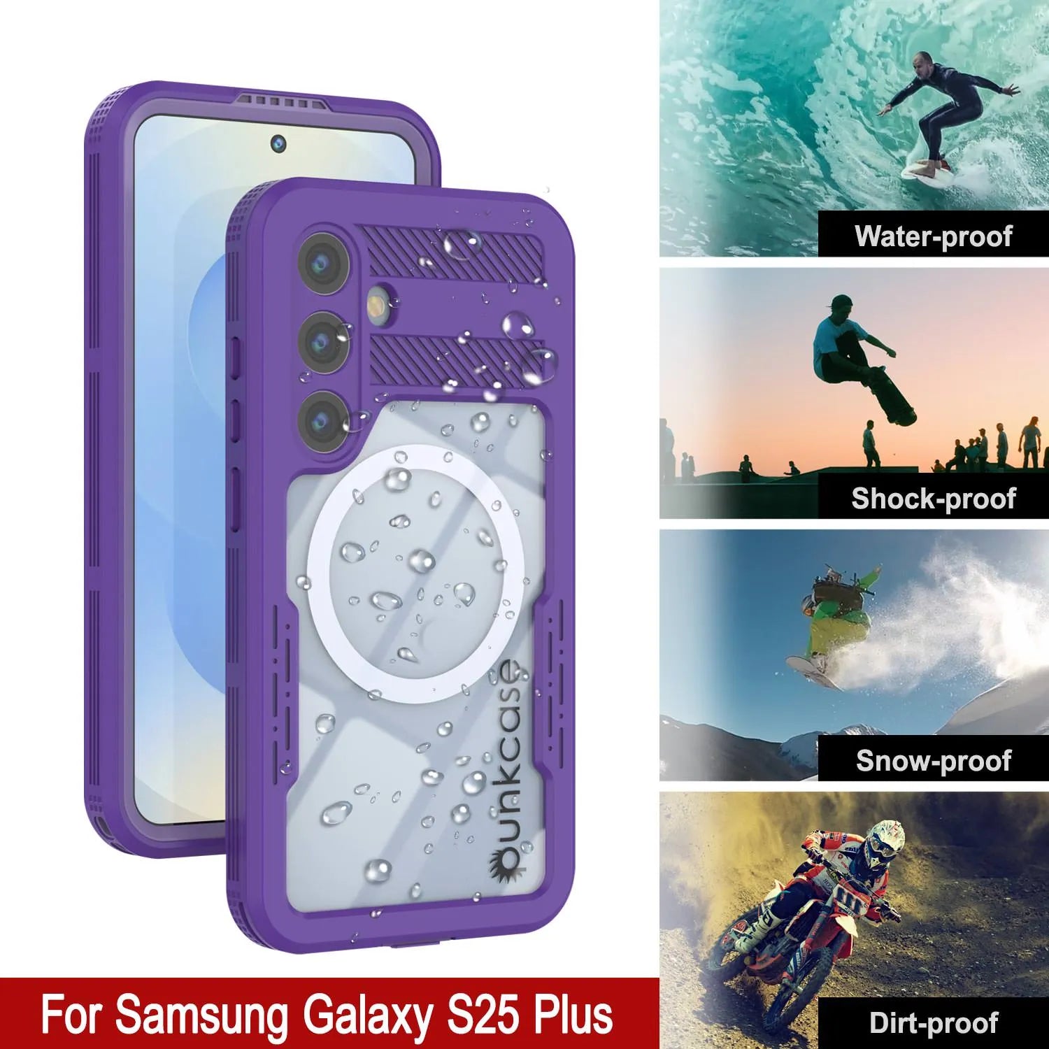 Galaxy S25+ Plus Waterproof Case [Alpine 2.0 Series] [Slim Fit] [IP68 Certified] [Shockproof] [Purple]