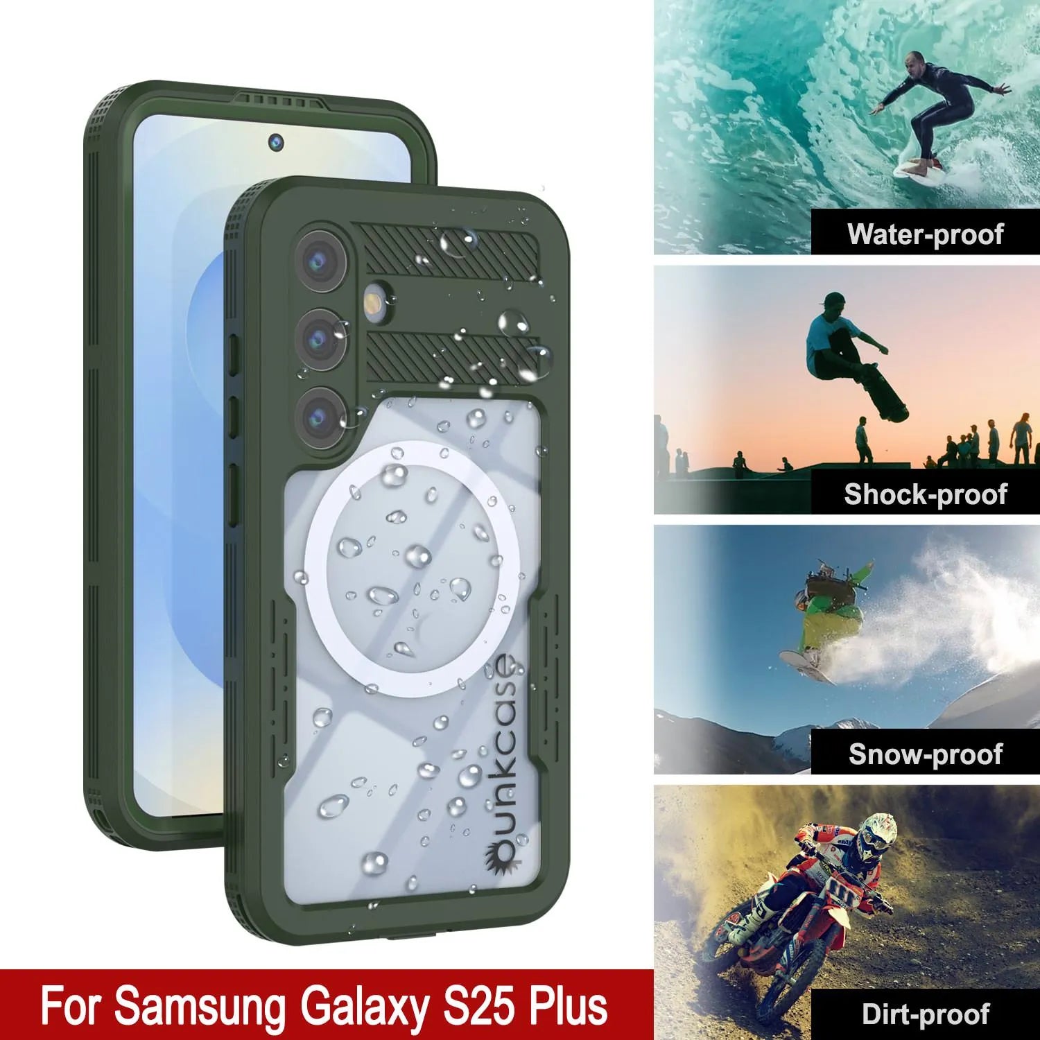 Galaxy S25+ Plus Waterproof Case [Alpine 2.0 Series] [Slim Fit] [IP68 Certified] [Shockproof] [Light Green]