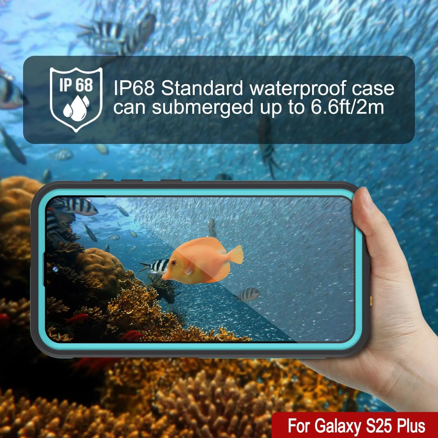 Galaxy S25 Plus Waterproof Case [Kickstud 2.0 Series] Protective IP68 Cover W/Screen Protector & Kickstand [Teal]