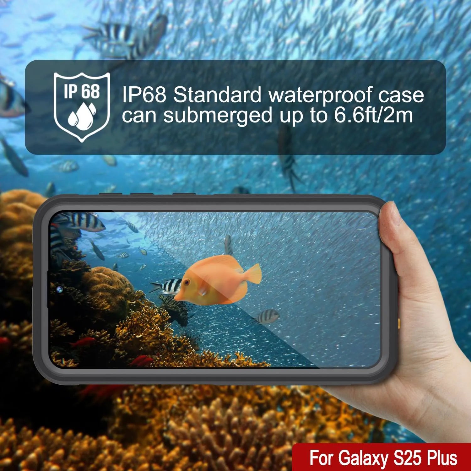 Galaxy S25 Plus Waterproof Case [Kickstud 2.0 Series] Protective IP68 Cover W/Screen Protector & Kickstand [Grey]