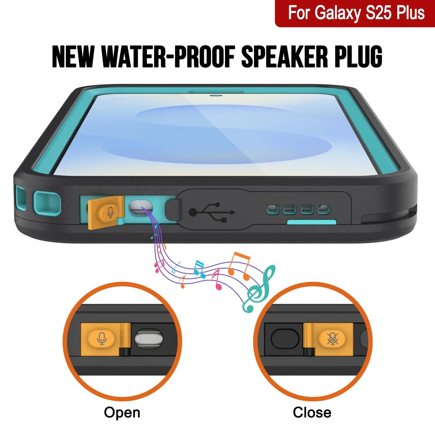 Galaxy S25 Plus Waterproof Case [Kickstud 2.0 Series] Protective IP68 Cover W/Screen Protector & Kickstand [Teal]