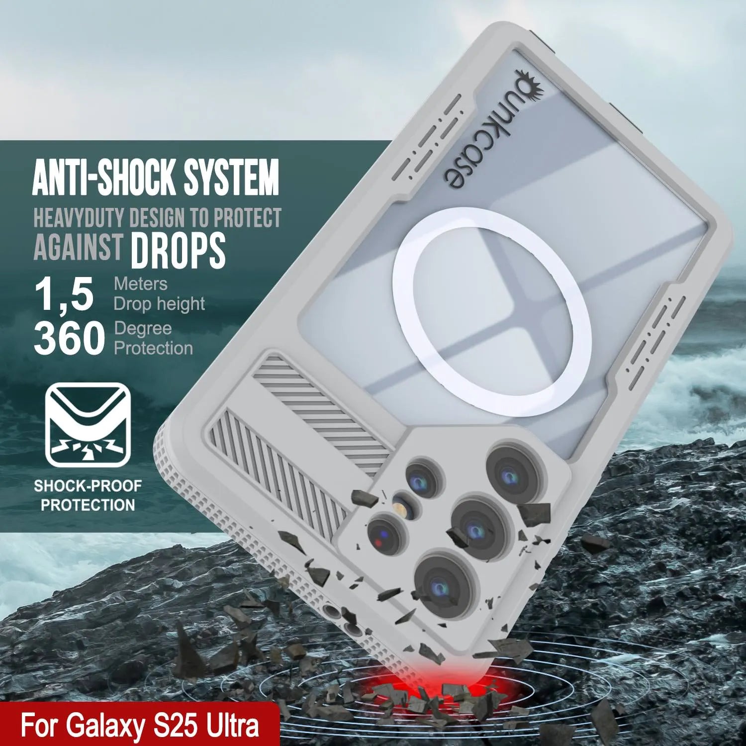 Galaxy S25 Ultra Waterproof Case [Alpine 2.0 Series] [Slim Fit] [IP68 Certified] [Shockproof] [White]