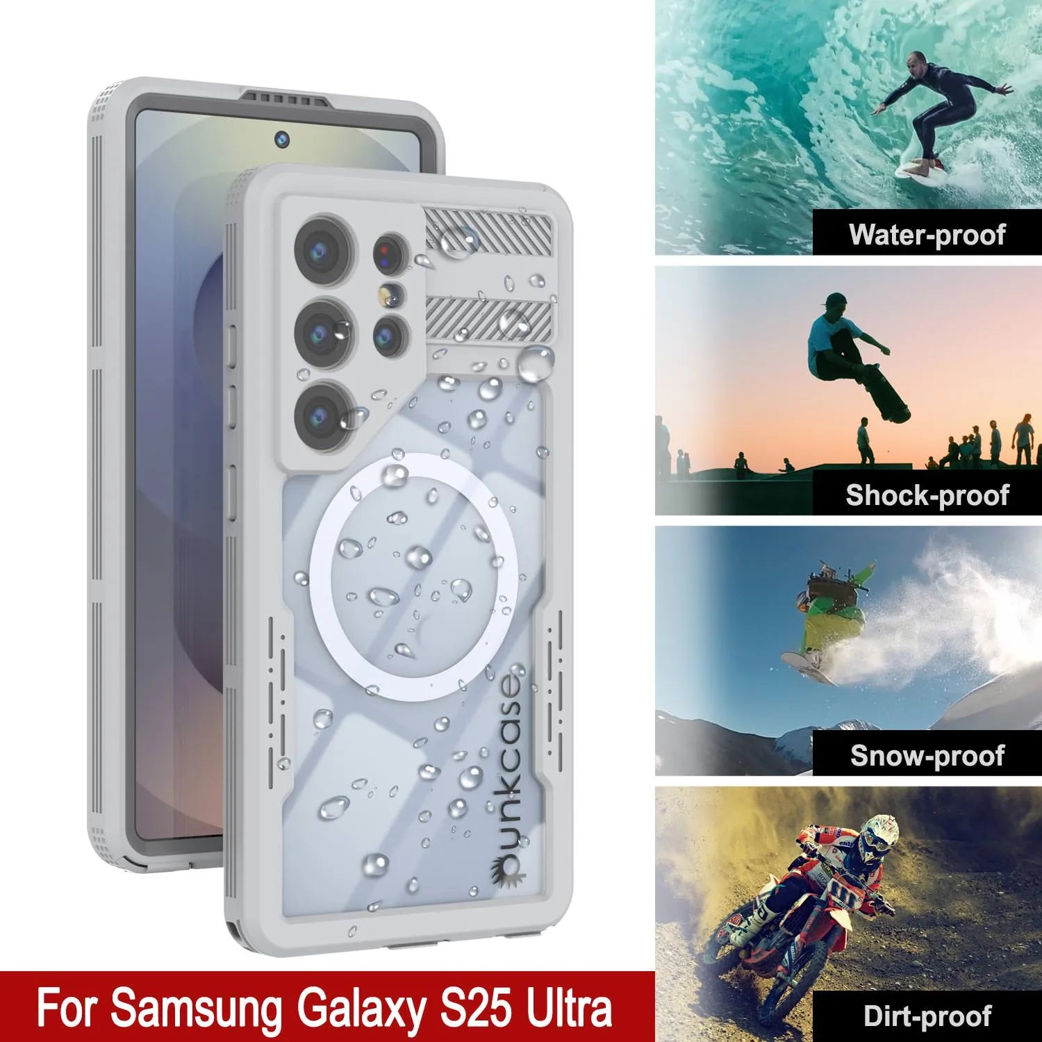 Galaxy S25 Ultra Waterproof Case [Alpine 2.0 Series] [Slim Fit] [IP68 Certified] [Shockproof] [White]