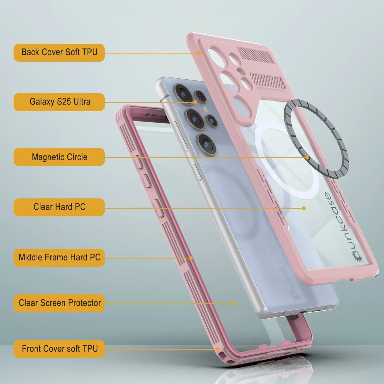 Galaxy S25 Ultra Waterproof Case [Alpine 2.0 Series] [Slim Fit] [IP68 Certified] [Shockproof] [Pink]