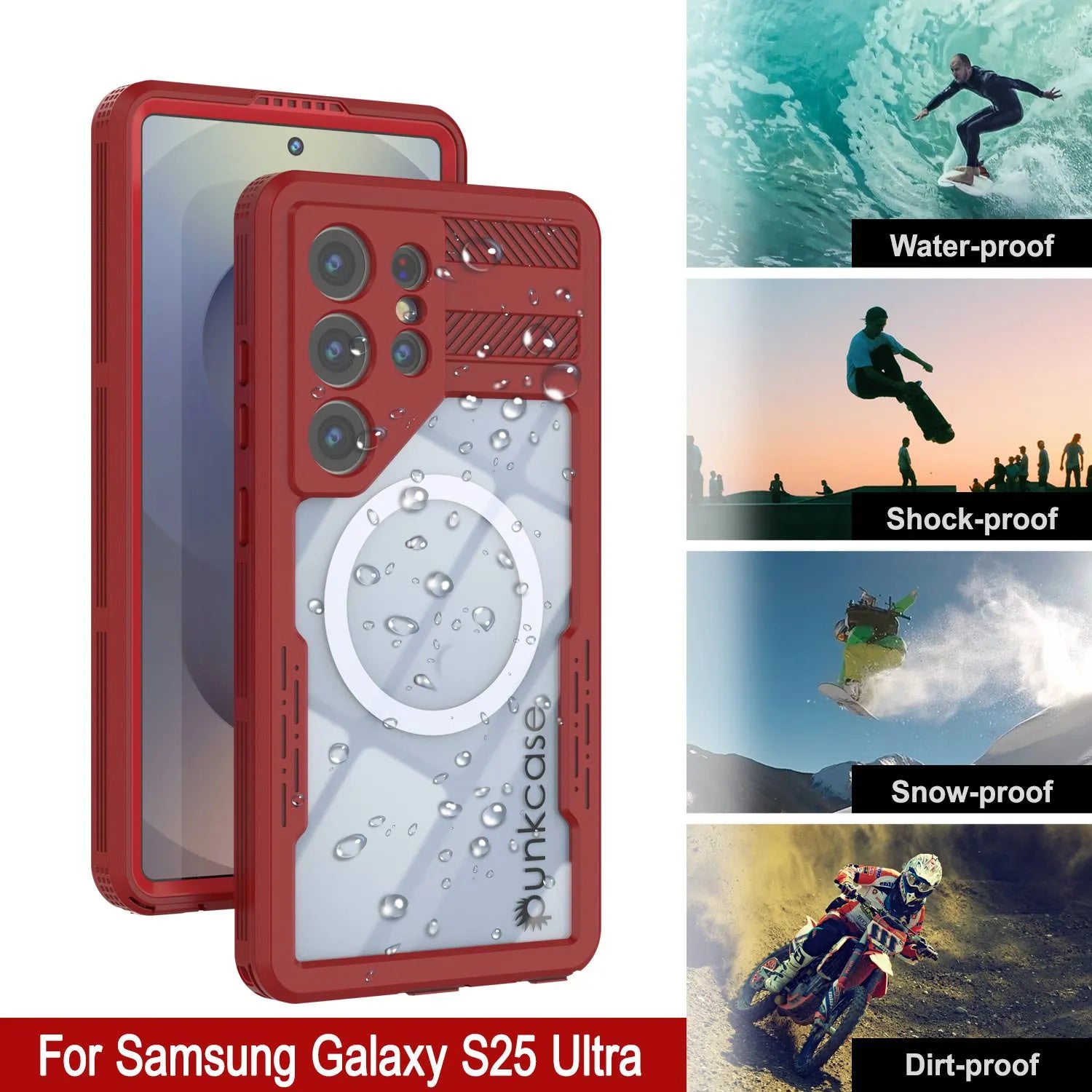 Galaxy S25 Ultra Waterproof Case [Alpine 2.0 Series] [Slim Fit] [IP68 Certified] [Shockproof] [Red]