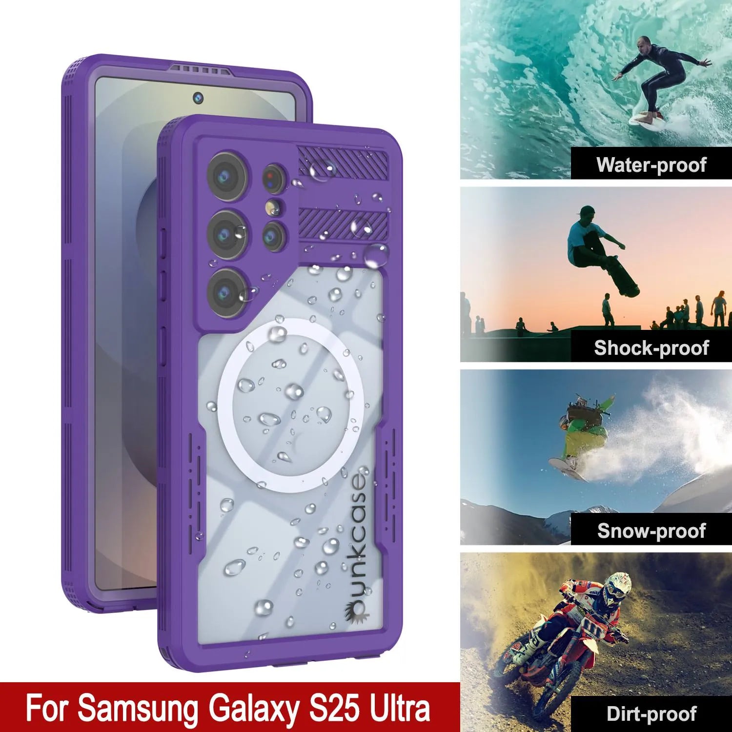 Galaxy S25 Ultra Waterproof Case [Alpine 2.0 Series] [Slim Fit] [IP68 Certified] [Shockproof] [Purple]