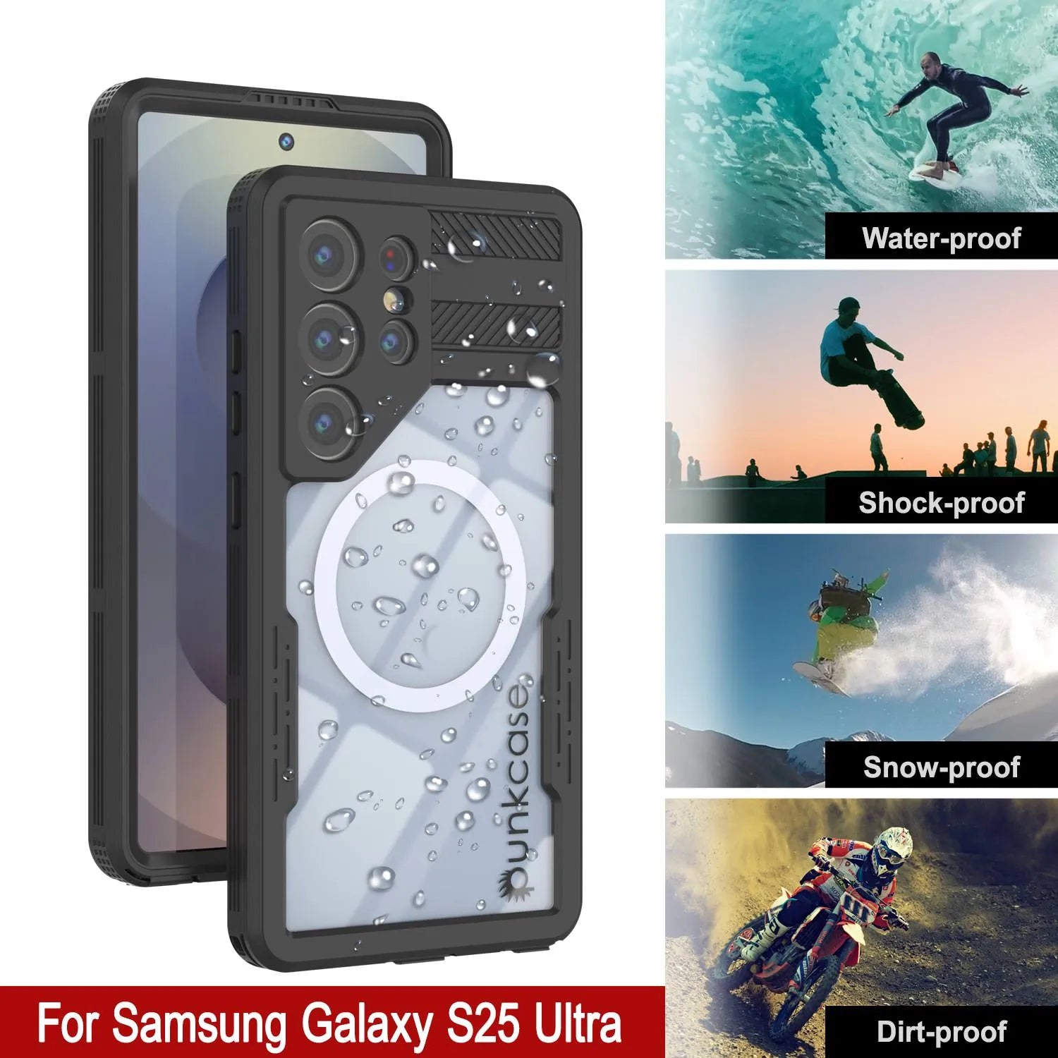 Galaxy S25 Ultra Waterproof Case [Alpine 2.0 Series] [Slim Fit] [IP68 Certified] [Shockproof] [Black]
