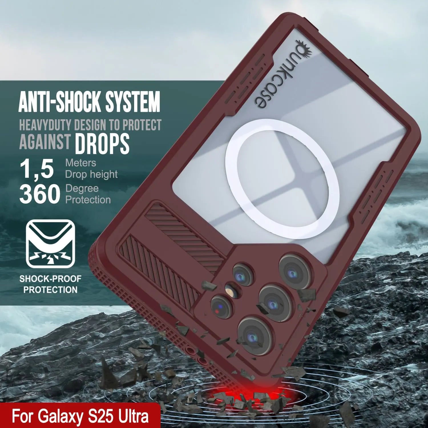 Galaxy S25 Ultra Waterproof Case [Alpine 2.0 Series] [Slim Fit] [IP68 Certified] [Shockproof] [Rose]