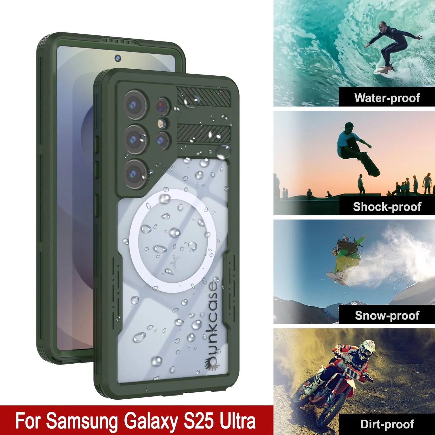 Galaxy S25 Ultra Waterproof Case [Alpine 2.0 Series] [Slim Fit] [IP68 Certified] [Shockproof] [Light Green]