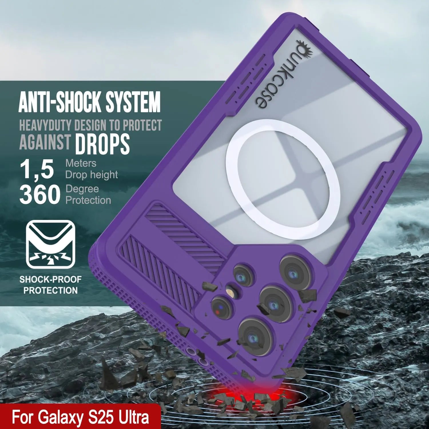 Galaxy S25 Ultra Waterproof Case [Alpine 2.0 Series] [Slim Fit] [IP68 Certified] [Shockproof] [Purple]