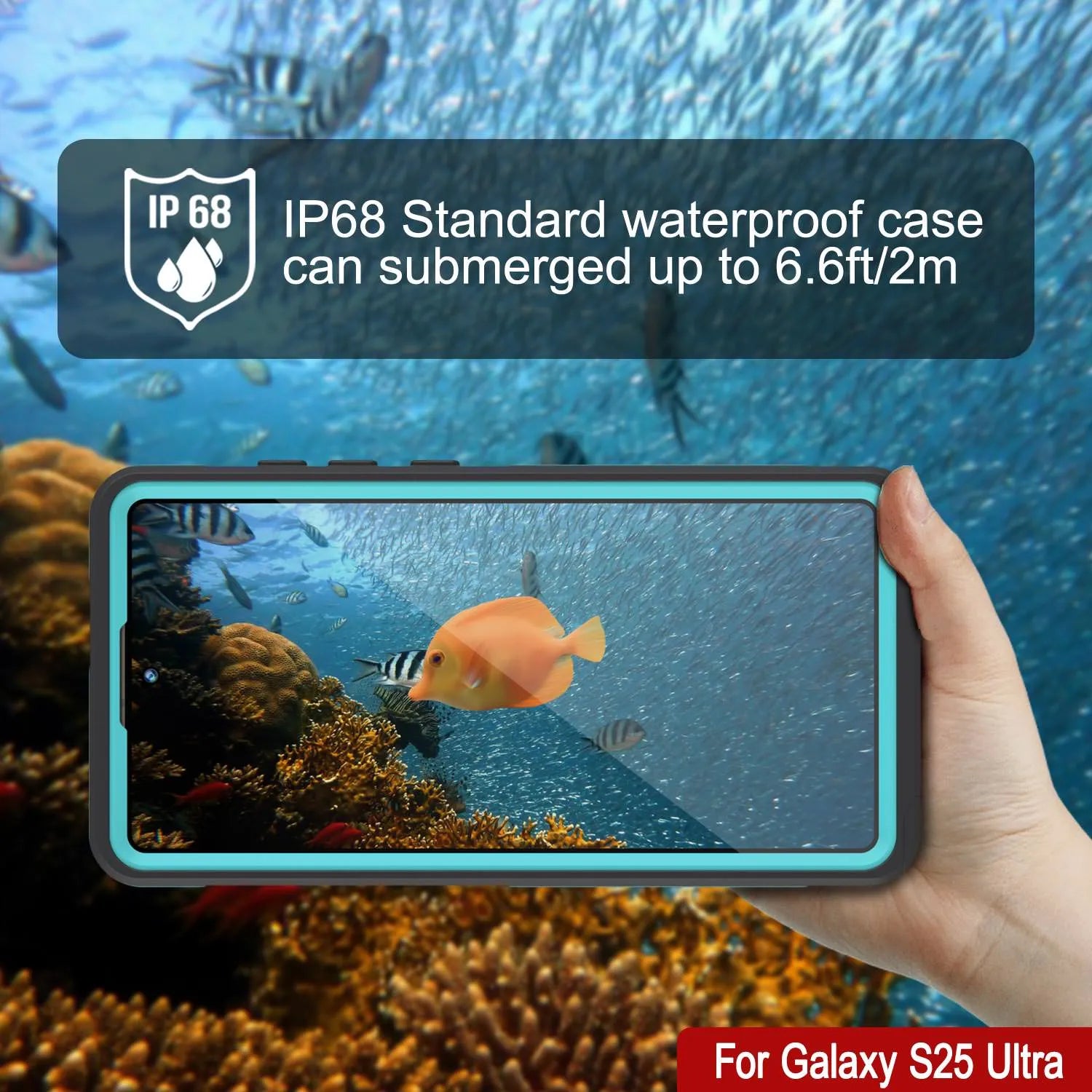 Galaxy S25 Ultra Waterproof Case [Kickstud 2.0 Series] Protective IP68 Cover W/Screen Protector & Kickstand [Teal]