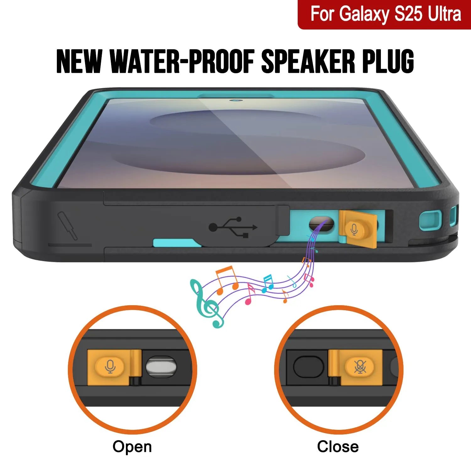 Galaxy S25 Ultra Waterproof Case [Kickstud 2.0 Series] Protective IP68 Cover W/Screen Protector & Kickstand [Teal]