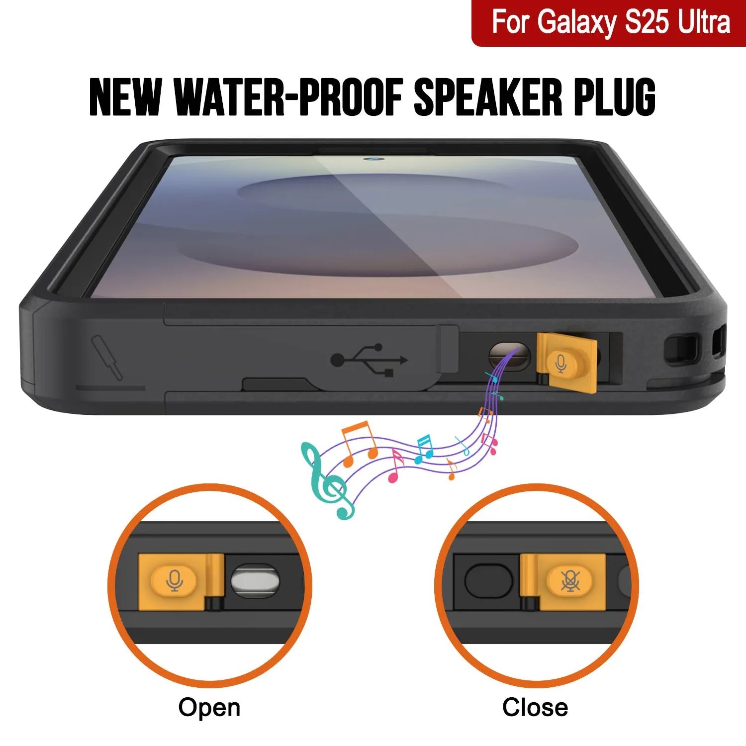 Galaxy S25 Ultra Waterproof Case [Kickstud 2.0 Series] Protective IP68 Cover W/Screen Protector & Kickstand [Black]