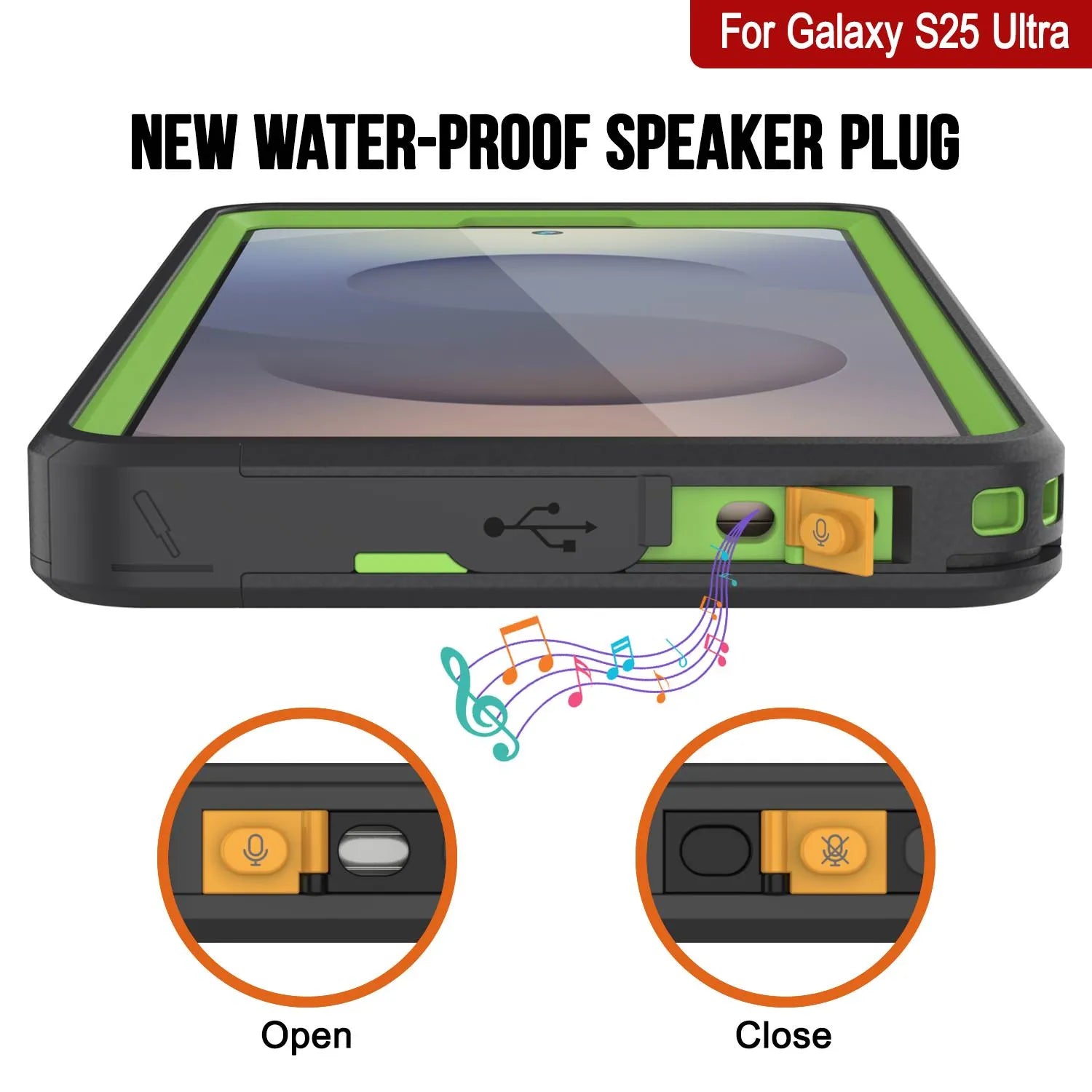 Galaxy S25 Ultra Waterproof Case [Kickstud 2.0 Series] Protective IP68 Cover W/Screen Protector & Kickstand [Green]