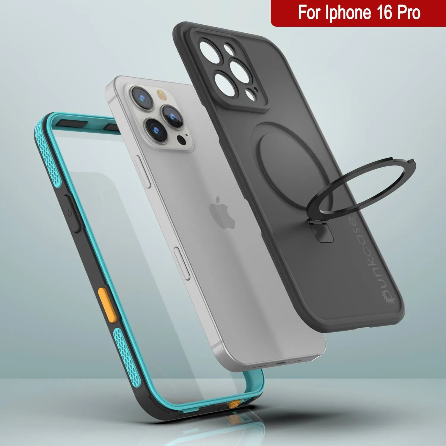 iPhone 16 pro Waterproof Case [Kickstud 2.0 Series] Protective IP68 Cover W/Screen Protector & Kickstand [Teal]