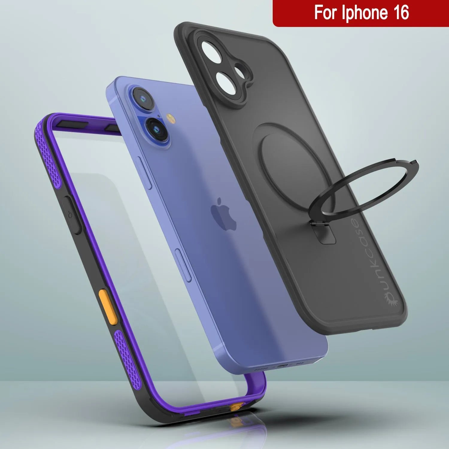 iPhone 16 Waterproof Case [Kickstud 2.0 Series] Protective IP68 Cover W/Screen Protector & Kickstand [Purple]