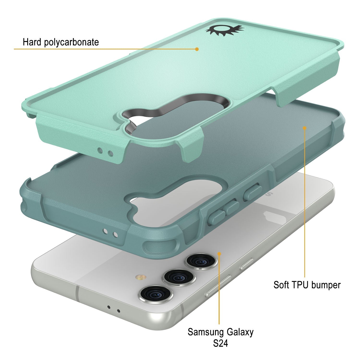 PunkCase Galaxy S25 Case, [Spartan 2.0 Series] Clear Rugged Heavy Duty Cover [Teal]