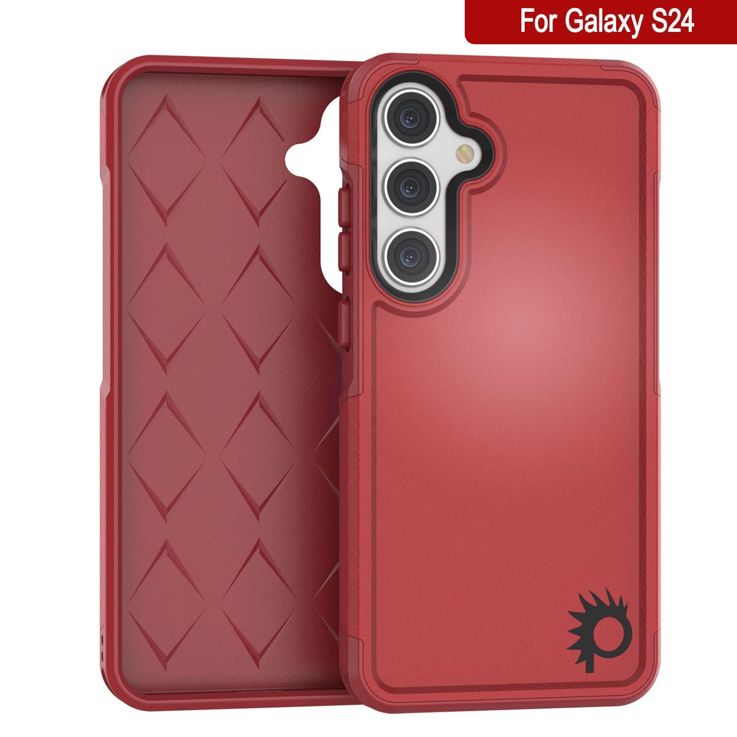 PunkCase Galaxy S25 Case, [Spartan 2.0 Series] Clear Rugged Heavy Duty Cover [Red]