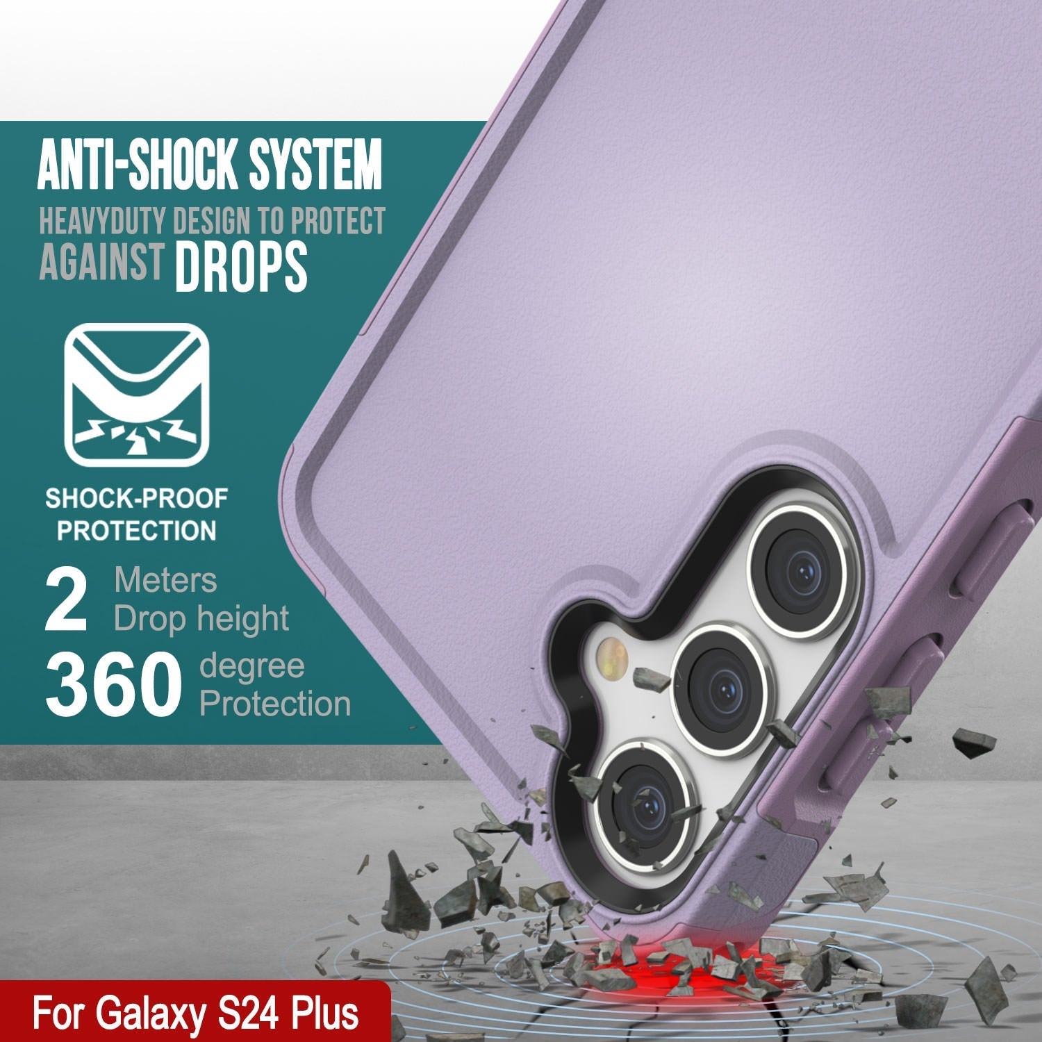 PunkCase Galaxy S25+ Plus Case, [Spartan 2.0 Series] Clear Rugged Heavy Duty Cover [Lilac]