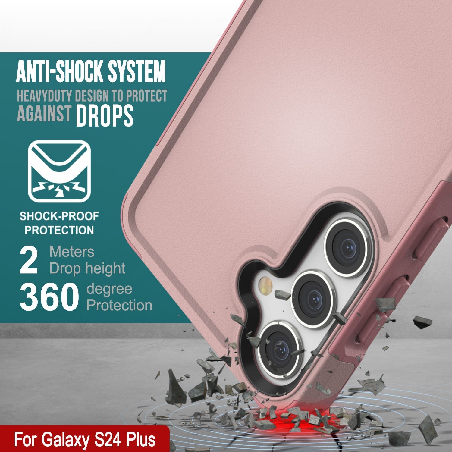 PunkCase Galaxy S25+ Plus Case, [Spartan 2.0 Series] Clear Rugged Heavy Duty Cover [Pink]