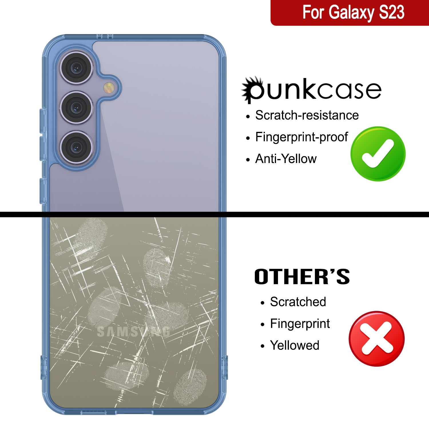 Galaxy S25 Case [Clear Acrylic Series] [Non-Slip] For Galaxy S25 [Blue]