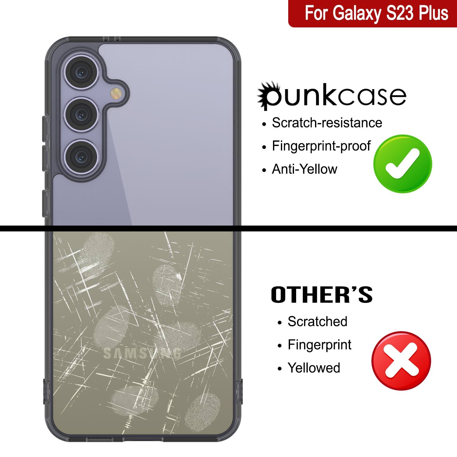 Galaxy S25 Plus Case [Clear Acrylic Series] [Non-Slip] For Galaxy S25 Plus [Black]