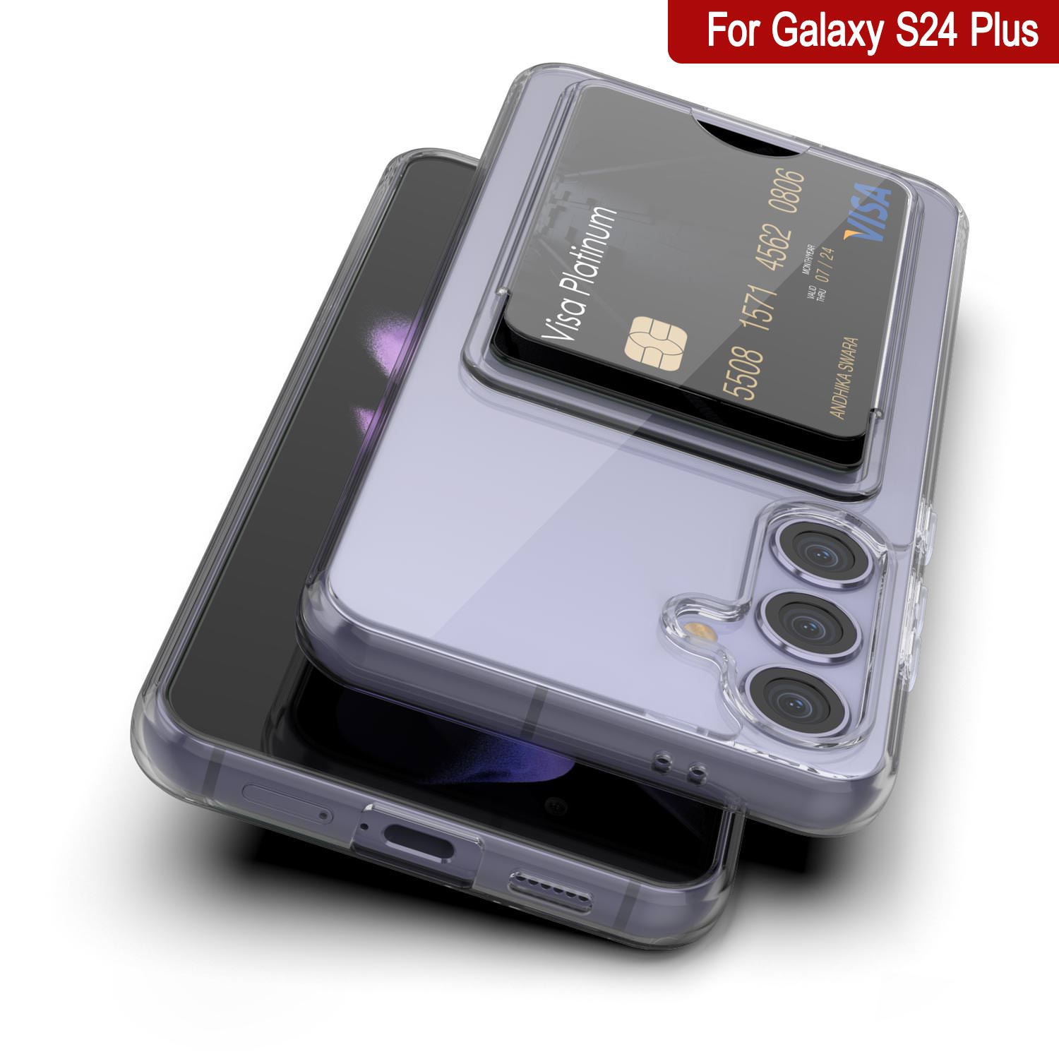 Galaxy S24 Plus Card Holder Case [Crystal CardSlot Series] [Slim Fit] [Clear]