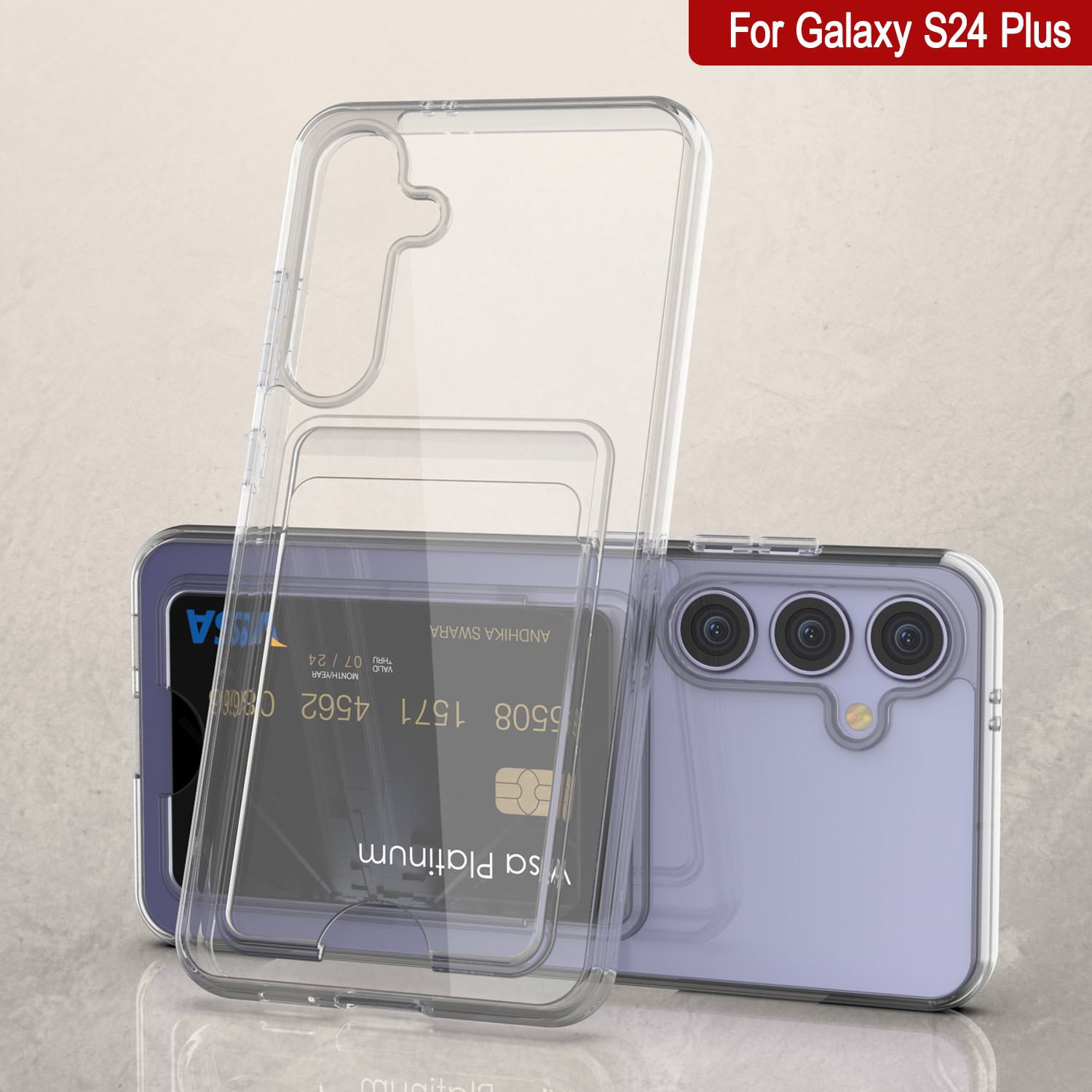 Galaxy S24 Plus Card Holder Case [Crystal CardSlot Series] [Slim Fit] [Clear]