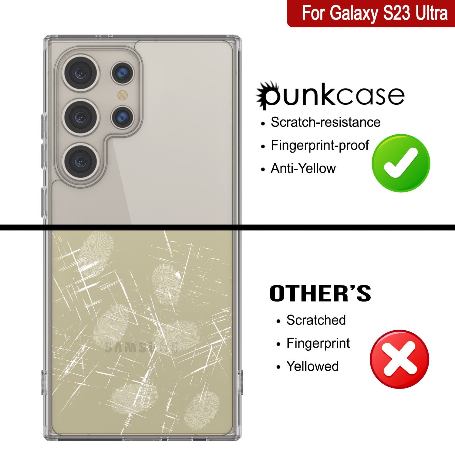 Galaxy S25 Ultra Case [Clear Acrylic Series] [Non-Slip] For Galaxy S25 Ultra [Clear]