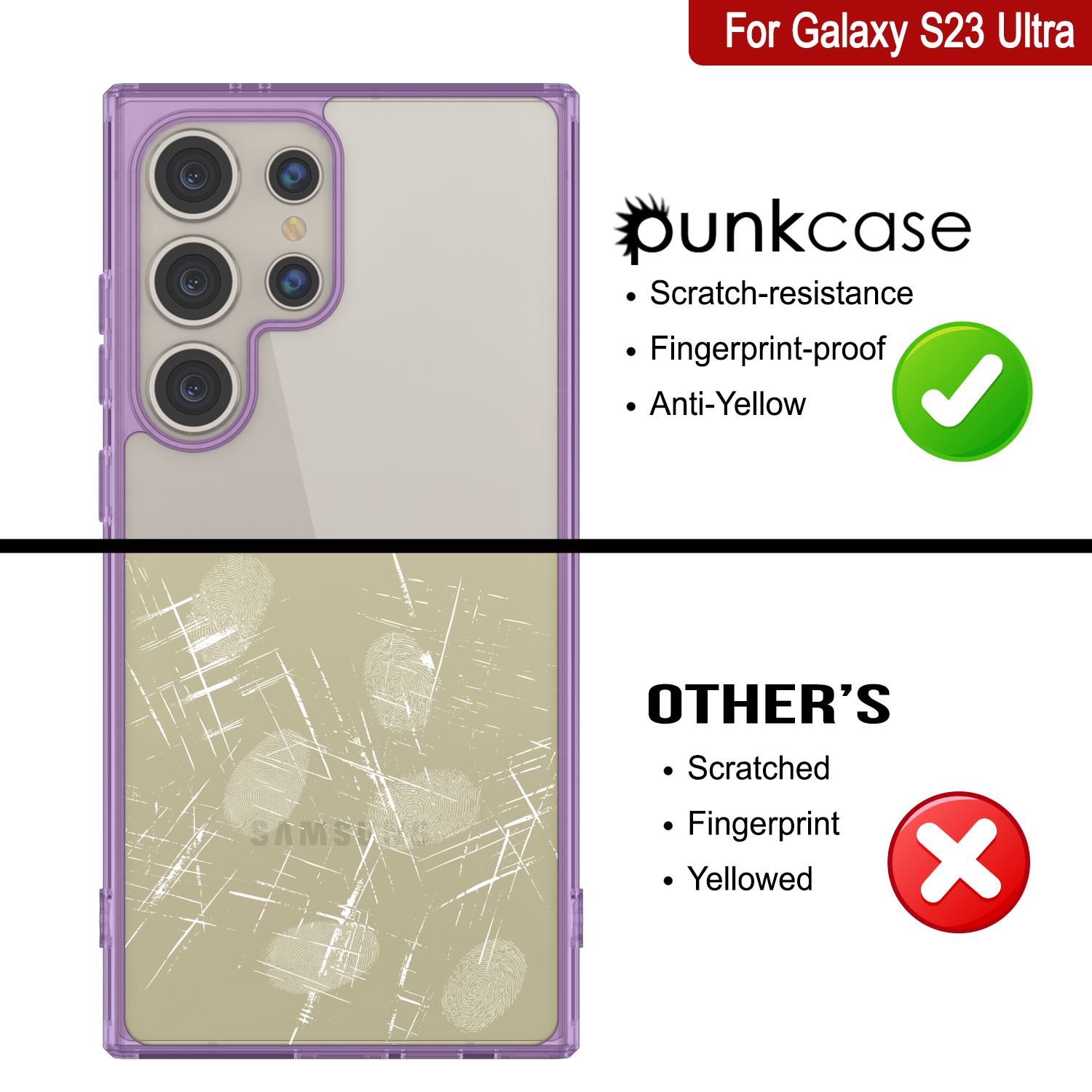 Galaxy S25 Ultra Magnetic Wireless Charging Case [Clear Acrylic Series] [Non-Slip] For Galaxy S25 Ultra [Purple]