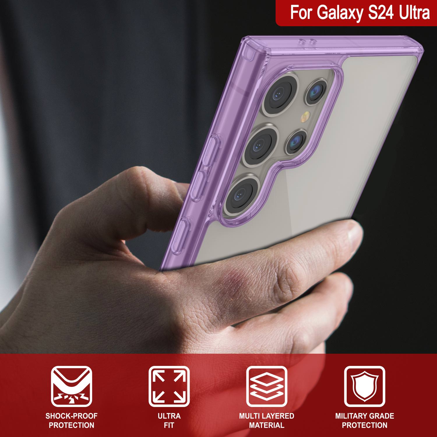 Galaxy S25 Ultra Case [Clear Acrylic Series] [Non-Slip] For Galaxy S25 Ultra [Purple]