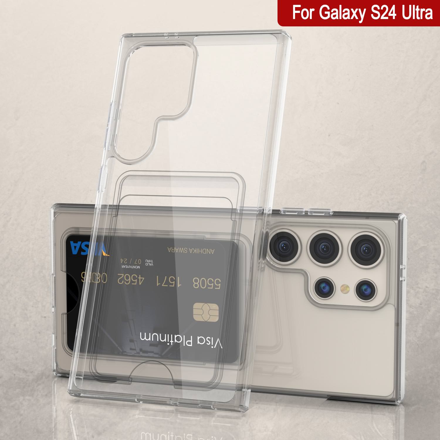 Galaxy S24 Ultra Card Holder Case [Crystal CardSlot Series] [Slim Fit] [Clear]