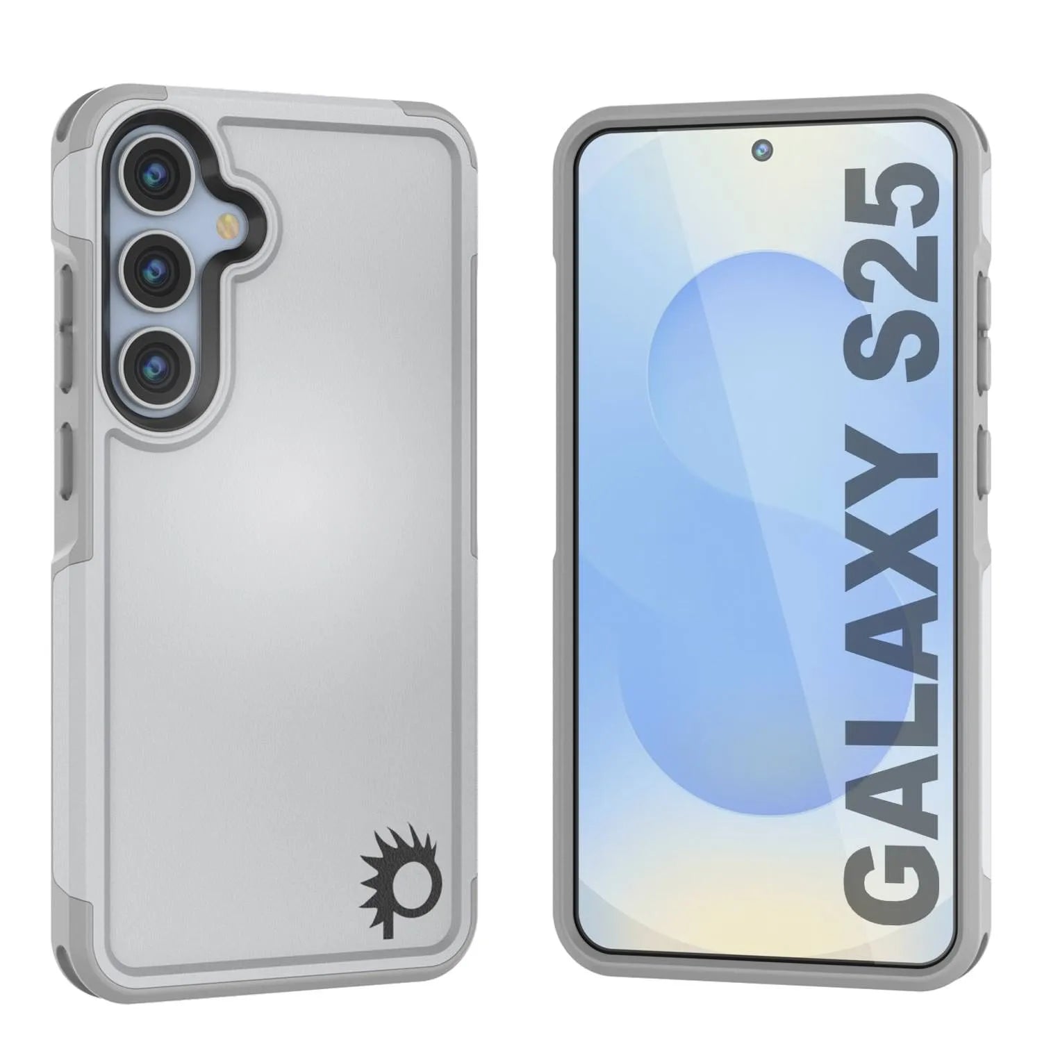 PunkCase Galaxy S25 Case, [Spartan 2.0 Series] Clear Rugged Heavy Duty Cover [White]