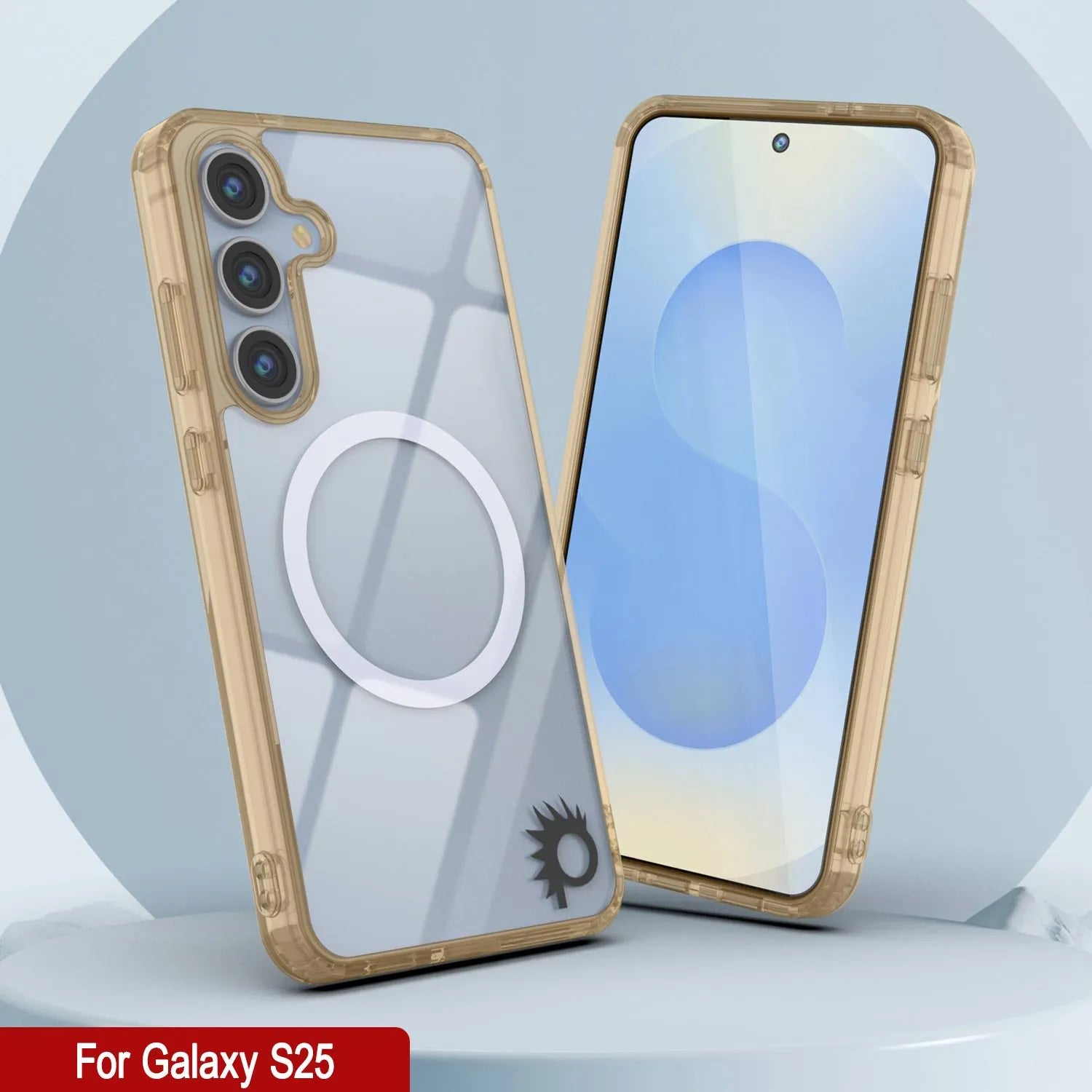 Galaxy S25 Magnetic Wireless Charging Case [Clear Acrylic Series] [Non-Slip] For Galaxy S25 [Gold]