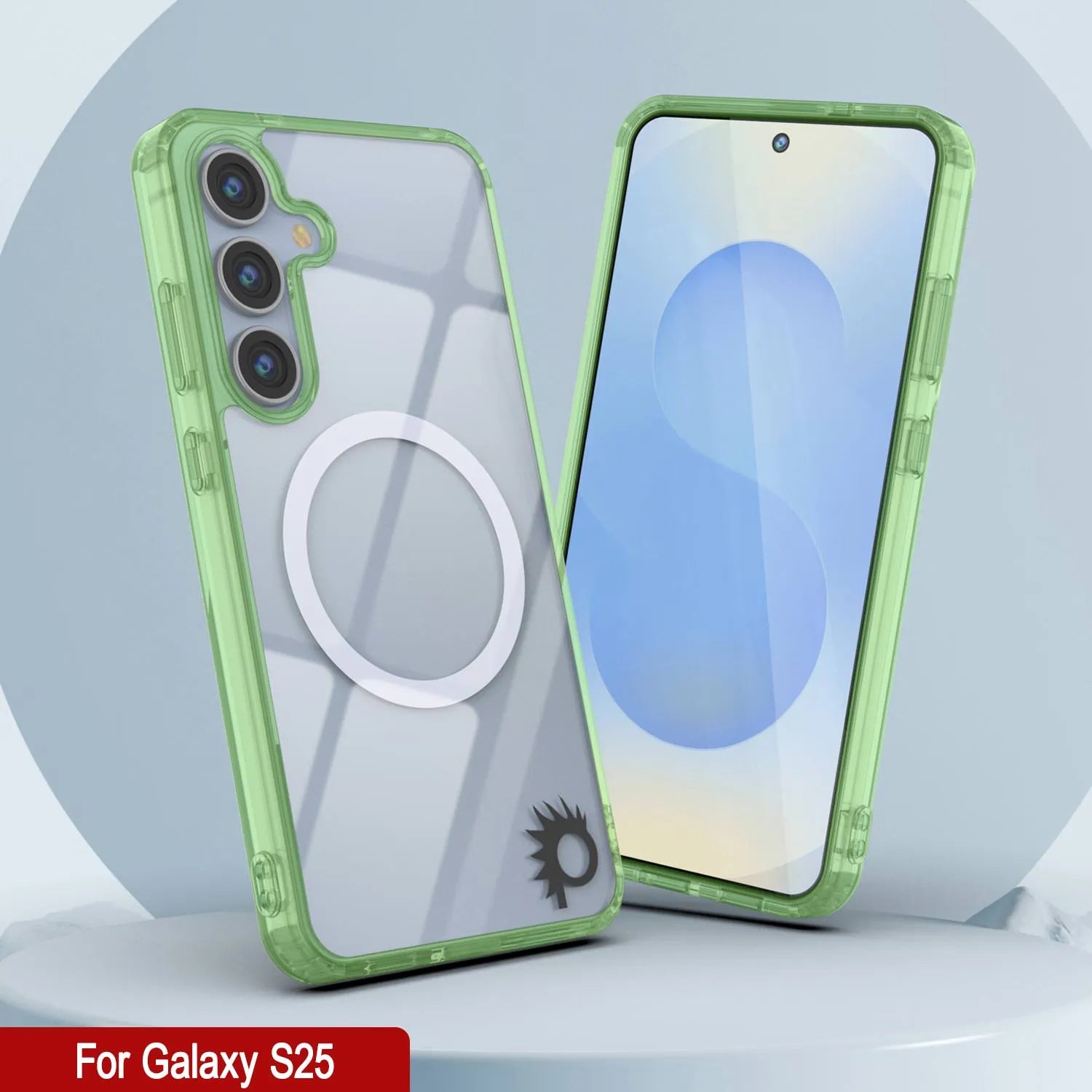 Galaxy S25 Magnetic Wireless Charging Case [Clear Acrylic Series] [Non-Slip] For Galaxy S25 [Green]