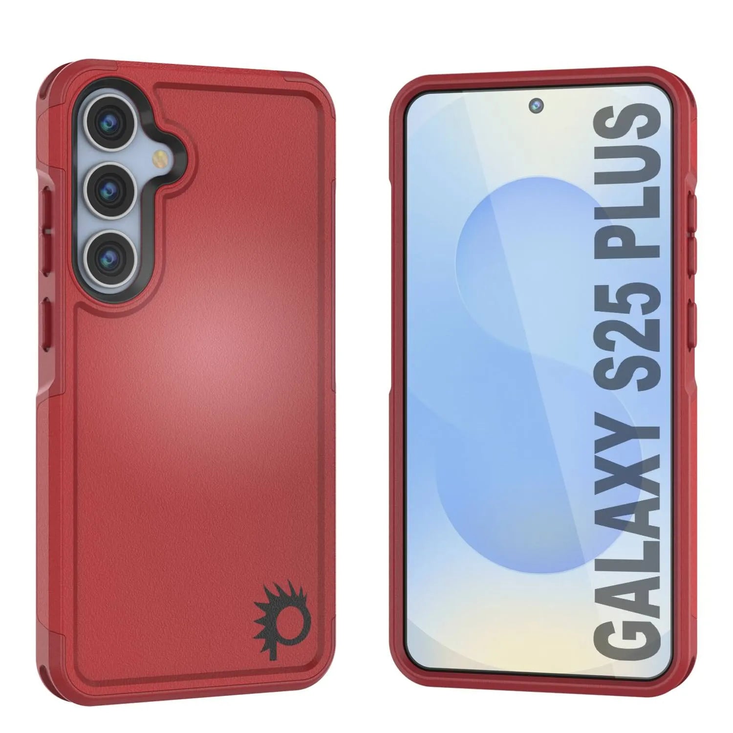 PunkCase Galaxy S25+ Plus Case, [Spartan 2.0 Series] Clear Rugged Heavy Duty Cover [Red]